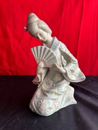 KPM Germany Porcelain Geisha Girl Pink Flowers Pastel 8.25'