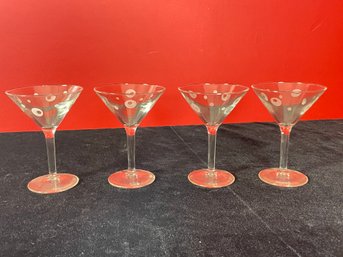 Martini Glasses With Olives On Them