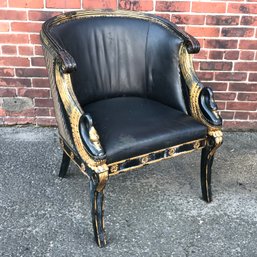 Incredible Antique French Empire Chair With Carvings - Truly GREAT Vintage Piece - Need New Upholstery