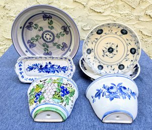 Mixed Lot Of European Painted Pottery