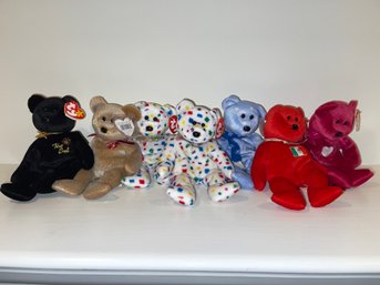 Set Of 7 Vintage Beanie Babies - Valentina/Osito/ty 2k And More