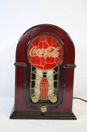Vintage Coca- Cola Stained Glass Look AM / FM Radio