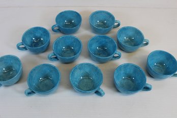 Set Of Eleven Hand Painted Porcelain Tea Cups