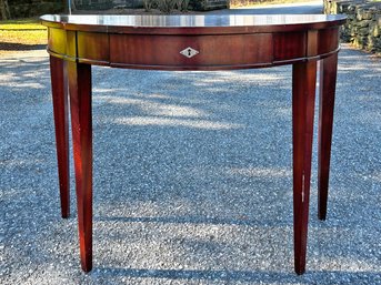 A Vintage Demi-Lune Cherry Wood Console