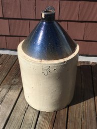 Classic (5) GALLON Stoneware Antique Whiskey / Cider Jug - Two Tone Brown And Cream - Great Classic Jug !