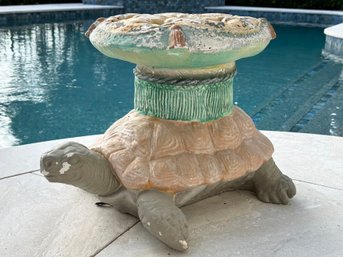 A Cast Plaster Turtle Plant Stand Or Pedestal