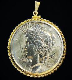 1926 Peace Dollar Pendant (90 Percent Silver/Denver Mint)