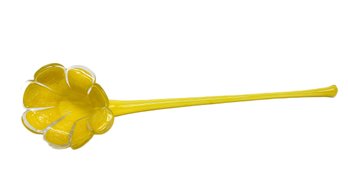 Long & Lovely 21' Bright Yellow Blown Glass Flower