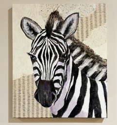 A Mixed Media On Canvas - Zebra Themed