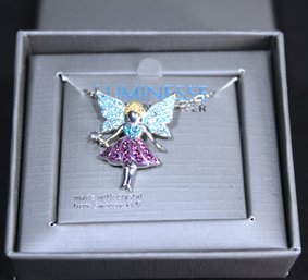 Swarovski Crystal Sterling Silver Fairy Necklace In Original Box