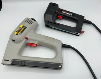 2 Staple Guns ~ Stanley Heavy Duty TRE500 & Craftsman 193.684770 ~