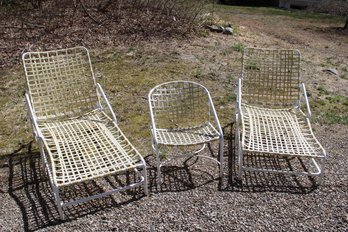 Pair Of Brown Jordan Lounge Chairs And One Patio Chair - As Is