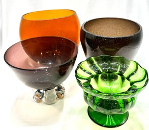 Vintage Grouping Of Imperfect Colored Glass Vases