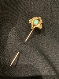 14K Blue Stone Pin 1.24 G.