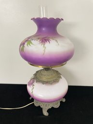 Vintage Gone With The Wind Style Double Hurricane Hand Painted Parlor Lamp