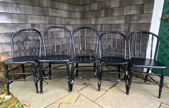 Mix Matched Set Of 5 Windsor Style Dining Chairs