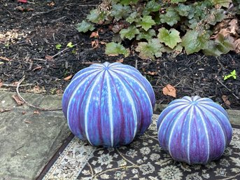 Beautiful Ceramic Purple Pumpkin Decor