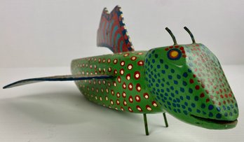 Handmade Oaxacan Wood And Metal Bug Figure