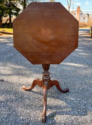 A 19th Century Octagon Tilt Top Table With Inlaid Marquetry Top