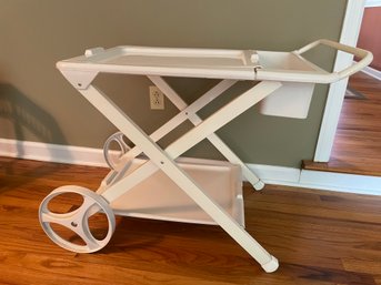 White Base Trolley Bar Cart