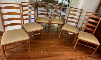 Set Of 6 Tall Ladderback Dining Chairs By Stanley Furniture