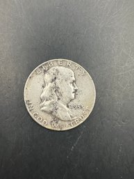 1953-D Benjamin Franklin Silver Half Dollar