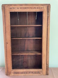 Antique, Rustic Wooden Veterinary Medicines Cabinet.