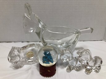 Group Of Glass Donkeys - Lenox, Disney, Susan Butcher, More