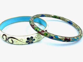 Pair Of Vintage Cloisonne Bangle Bracelets