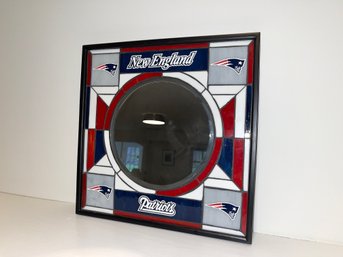 Danbury Mint New England Patriots Stained Glass Mirror