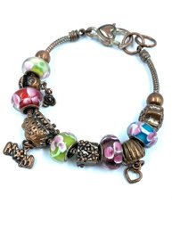 Art Glass Bead & Charm Bracelet