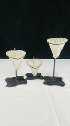 Set Of Small Glass Candle Holders
