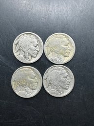 4 Buffalo Nickels 1916, 1920, 1923, 1925