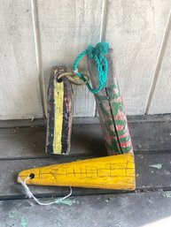 Three Vintage Lobster Trap Buoys- Marked LS Studley, 9504 And 1256