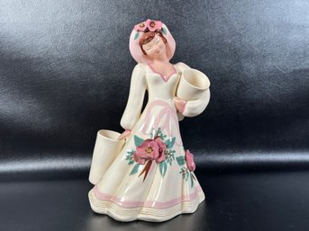 A Vintage Collectible Female Figurine Vase In Ceramic By Hedi Schoop