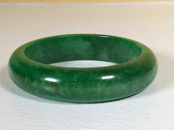 Very Interesting Antique / Vintage Beautiful Spinach Jade Bangle Bracelet - In Clients Family Over 50 Years !