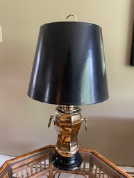 Brass Urn Black Shade Table Lamp