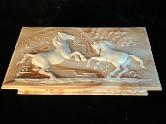 Horse Themed Glass Jewelry Box