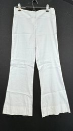 A Pair Of Theory White Linen Pants Size 2