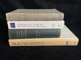 4 Piece Vintage American History Book Collection