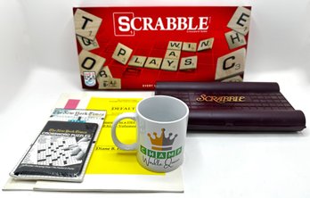 Word Games: New Scrabble Set, Travel Scrabble, Travel Crosswords, Wordle Champ Coffee Cup (NIB) & More