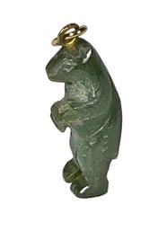 Carved Hardstone Jade Bear Pendant