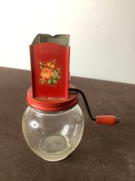 Vintage Grater With Small Glass Jar