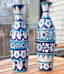 A Pair Of Vintage Majolica Vases