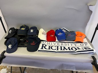 Lot Of Hats, A Bag, And A Flag