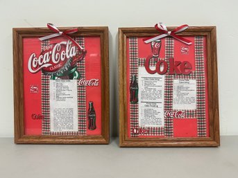 Vintage Framed Coca Cola Recipes