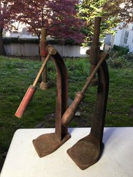 Two Very Cool Antique Bottle Cappers For Home Bottle Capping - NATIONAL & GEAR TOP - All Original - As Found