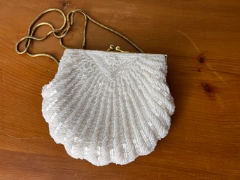 White Beaded Clutch Purse