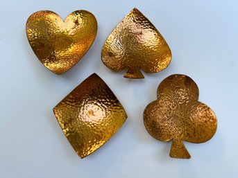 Vintage Copper Suit Of Cards - Trinket Dishes