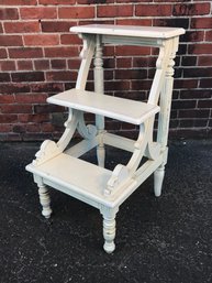 Lovely Vintage Style Library Stairs / Plant Stand - Great Distressed / Worn Paint - 101 Uses - Very Nice !